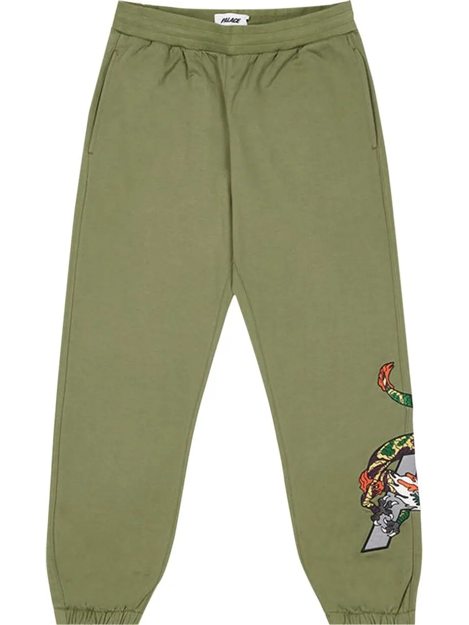 Спортивные брюки Palace Dragon Sweatpants 'Olive' — изображение 1 из 2, зеленый