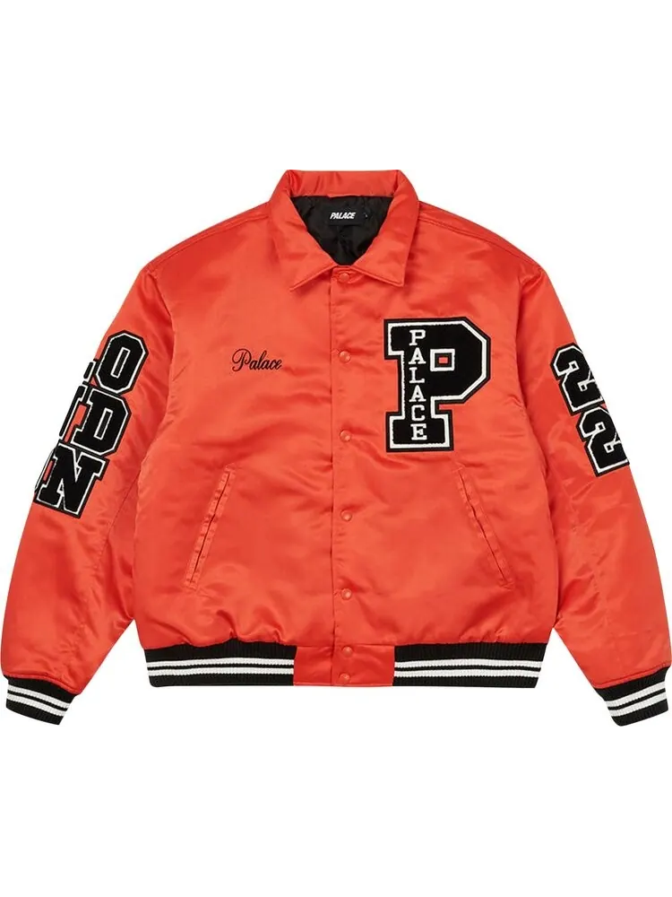 Куртка Palace Satin Varsity Jacket 'Orange' — изображение 1 из 2, оранжевый
