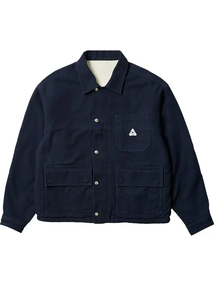 Куртка Palace Reversible Canvas Fleece Jacket 'Navy/Natural' — изображение 1 из 2, синий