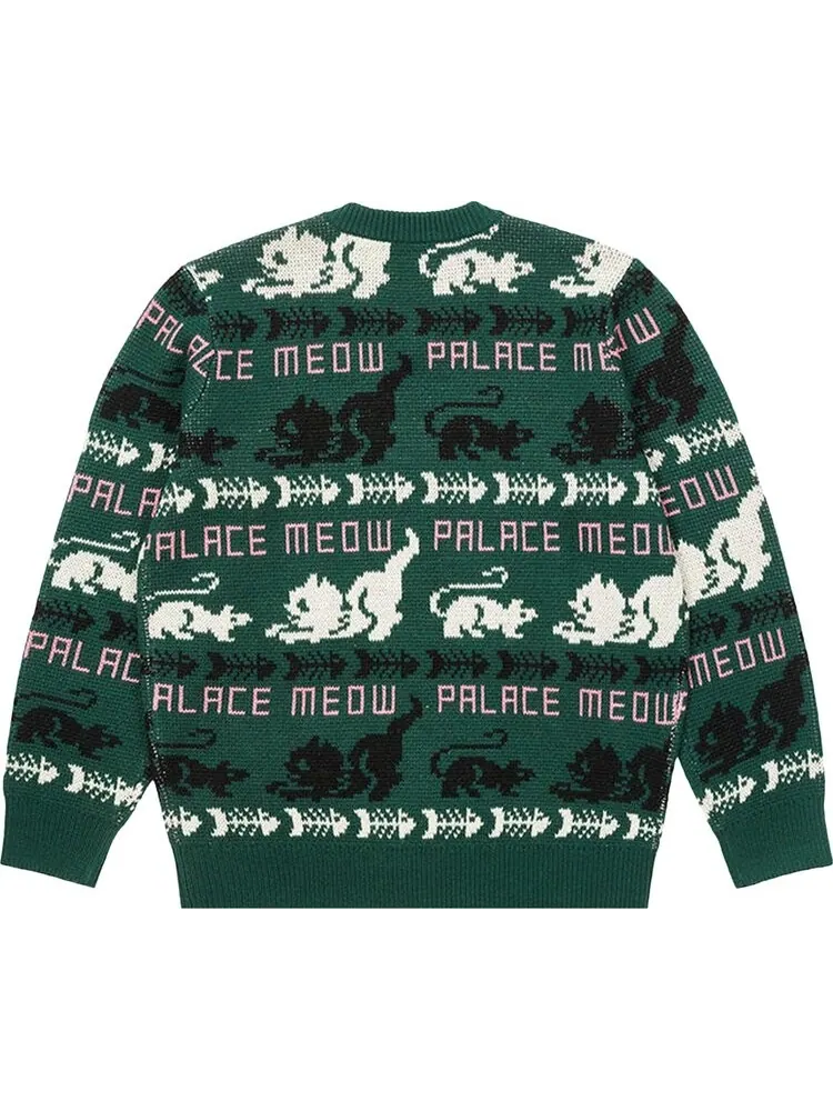 Джемпер Palace Meow Meow Knit 'Green' — изображение 2 из 2, зеленый