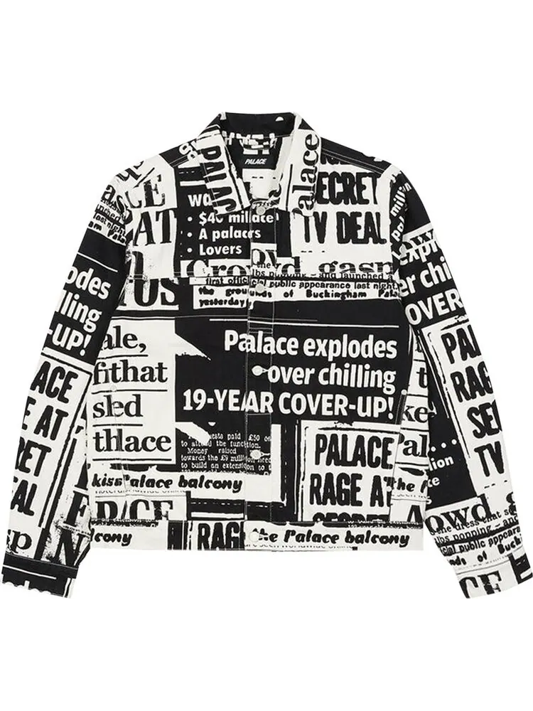 Куртка Palace Tabloid Denim Jacket 'Black' — изображение 1 из 2, мульти