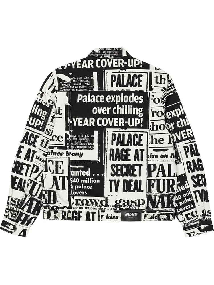 Куртка Palace Tabloid Denim Jacket 'Black' — изображение 2 из 2, мульти
