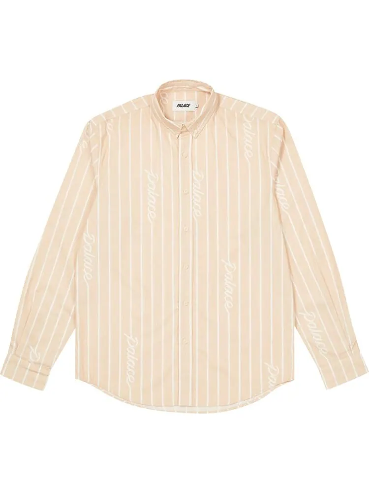Рубашка Palace Hand Stripe Shirt 'Tan' — изображение 1 из 2, загар
