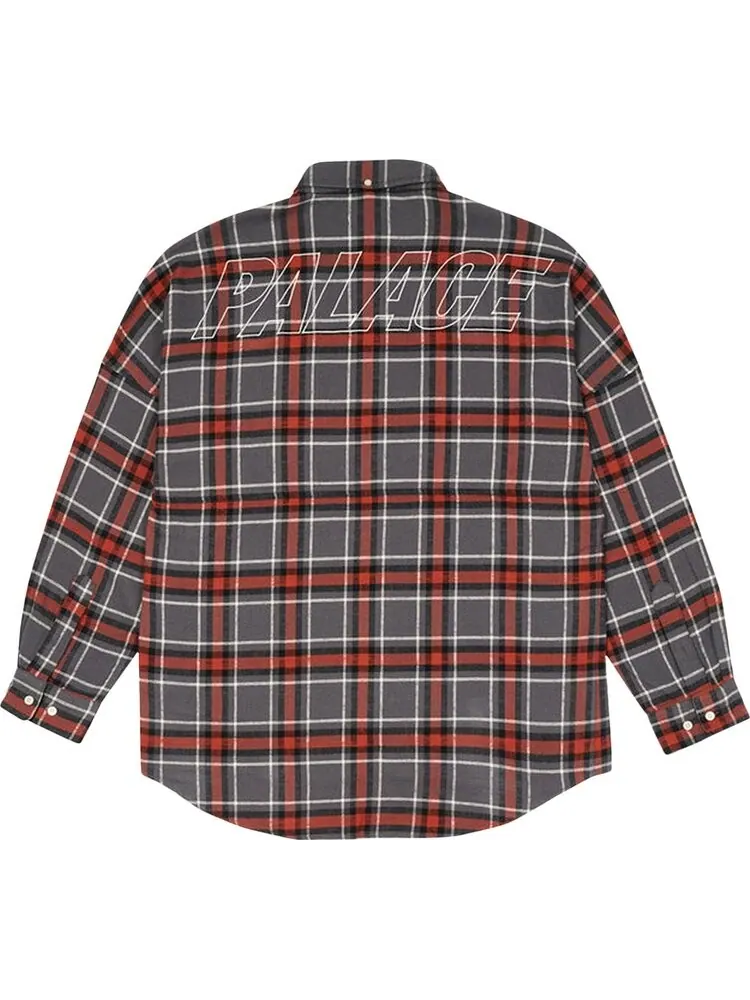 Рубашка Palace Flannel Drop Shoulder Shirt 'Grey' — изображение 2 из 2, серый
