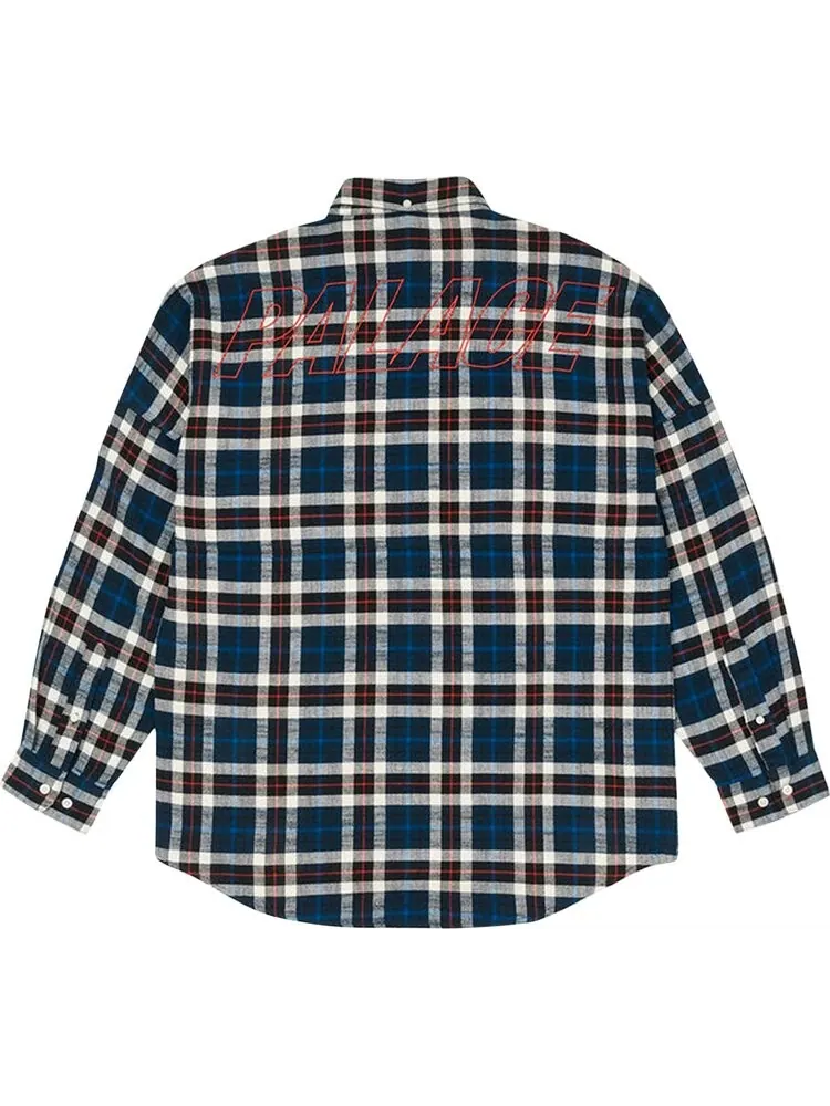 Рубашка Palace Flannel Drop Shoulder Shirt 'Navy' — изображение 2 из 2, синий