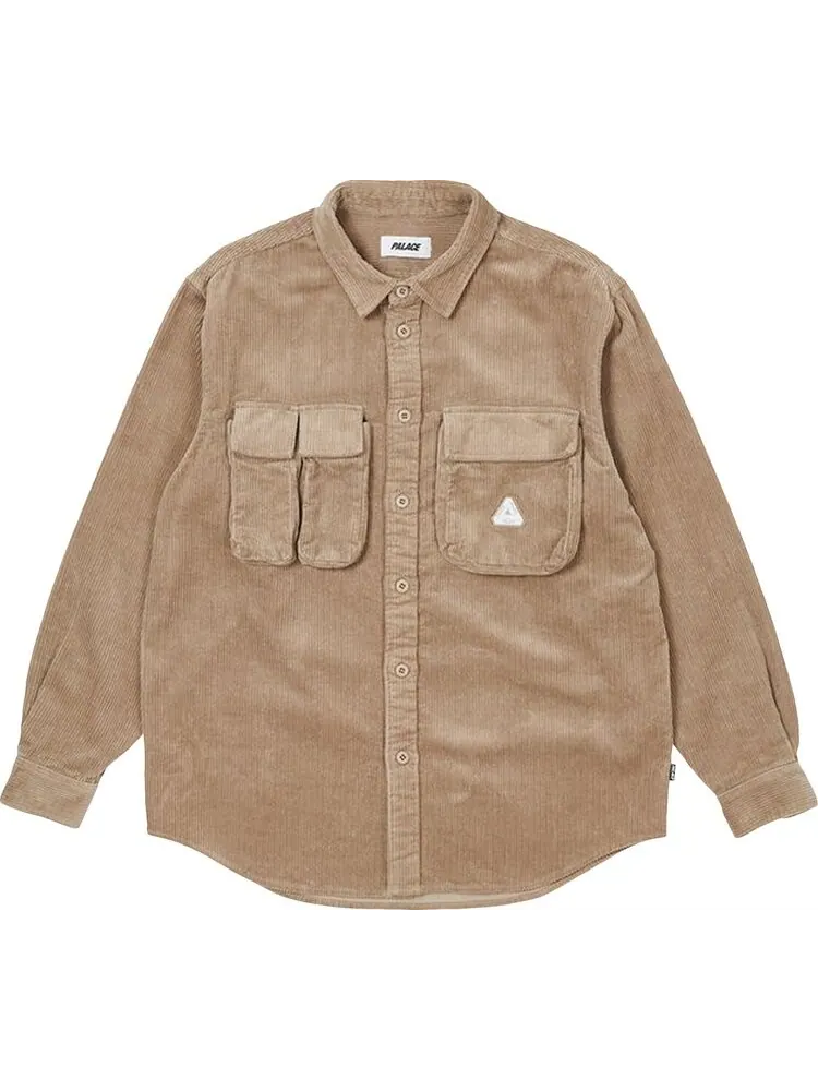 Рубашка Palace Cargo Cord Shirt 'Stone' — изображение 1 из 2, коричневый