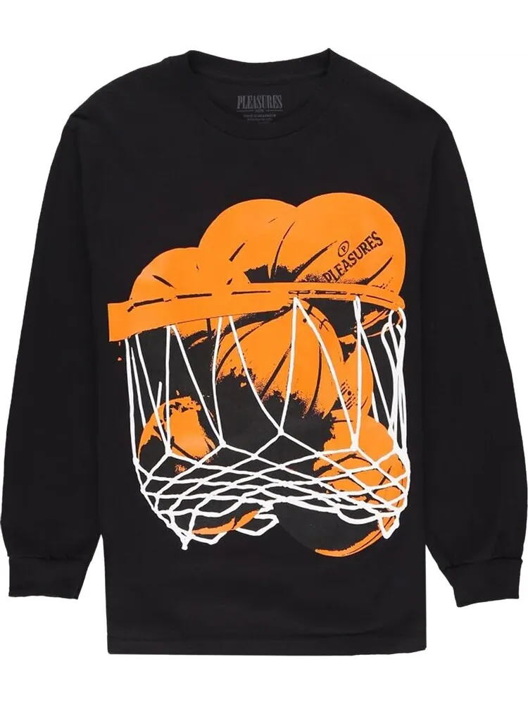 Лонгслив Pleasures Hoops Long-Sleeve 'Black' — изображение 1 из 2, черный