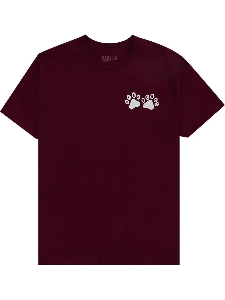 Футболка Pleasures Puppies T-Shirt 'Burgundy' — изображение 1 из 2, красный