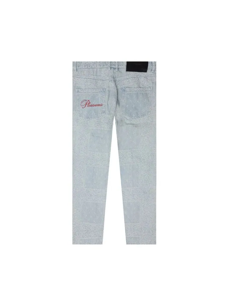 Брюки Pleasures Merit Denim Work Pant — изображение 2 из 2, светлый синий