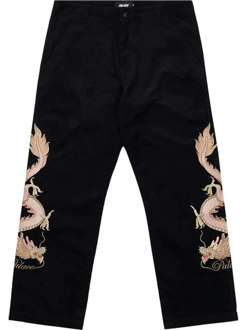 Брюки Palace Double Dragon Tour Plain Pant 'Black' — изображение 1 из 2, черный