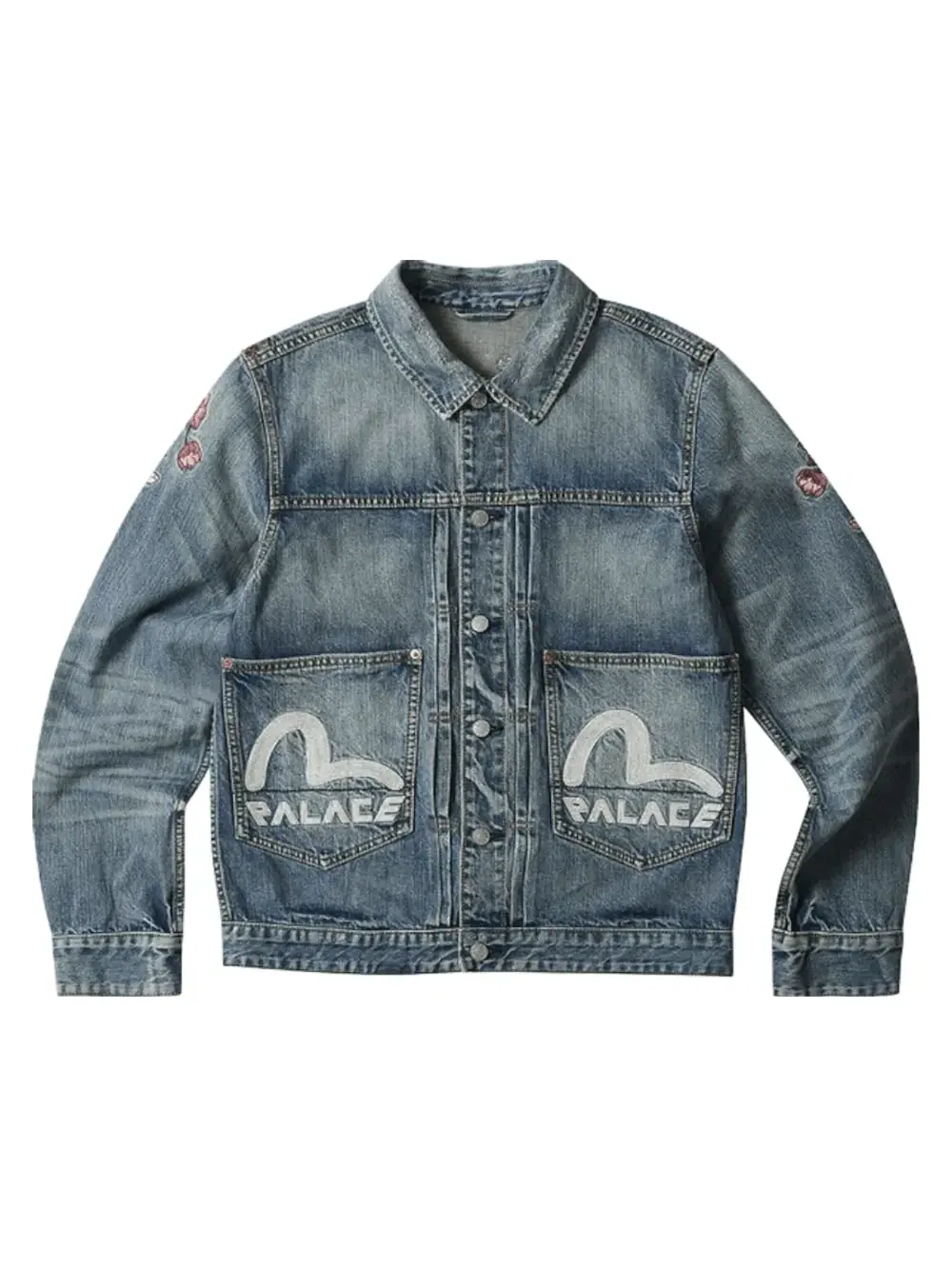 Джинсовая куртка Palace x Evisu Type One Denim — синий