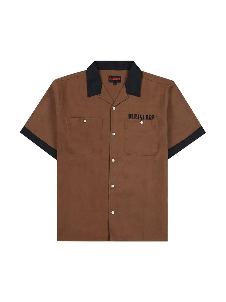 Топ Pleasures Daisy Bowling Button Down — изображение 1 из 2, коричневый
