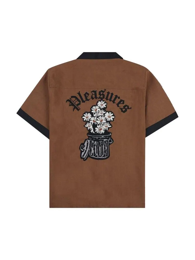 Топ Pleasures Daisy Bowling Button Down — изображение 2 из 2, коричневый