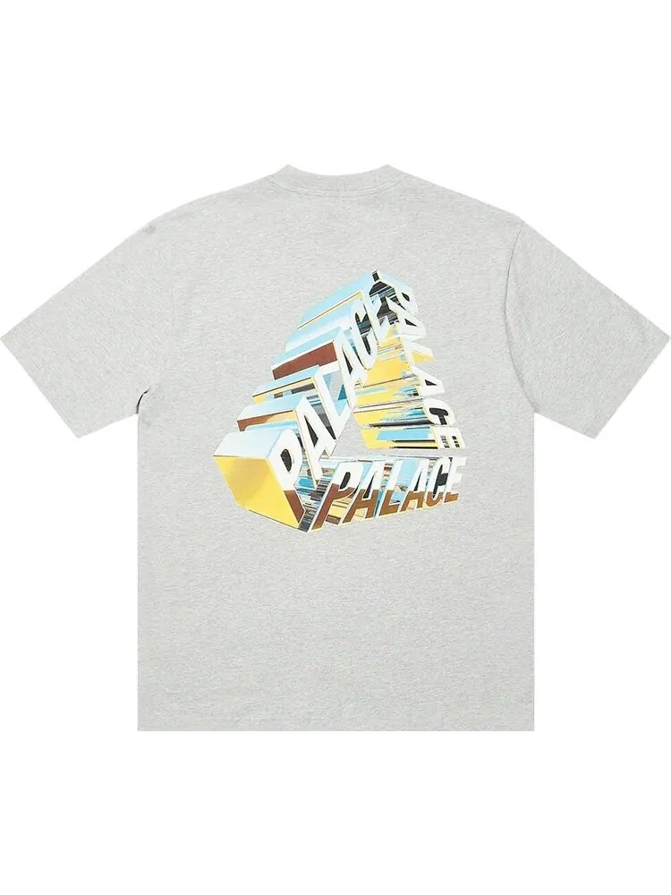 Футболка Palace Tri-Chrome T-Shirt 'Grey Marl' — изображение 2 из 2, серый