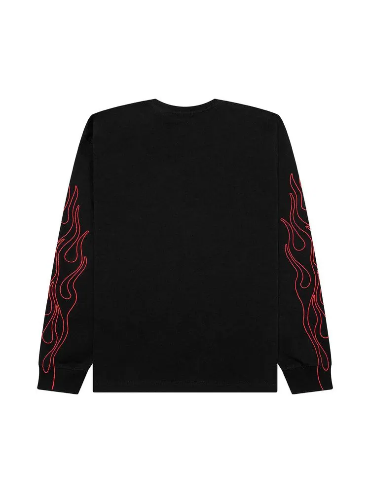 Лонгслив Pleasures Fiery Heavyweight Long-Sleeve — изображение 2 из 2, черный