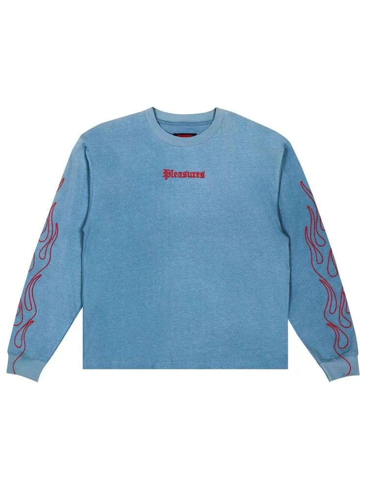 Лонгслив Pleasures Fiery Heavyweight Long-Sleeve — изображение 1 из 2, серый