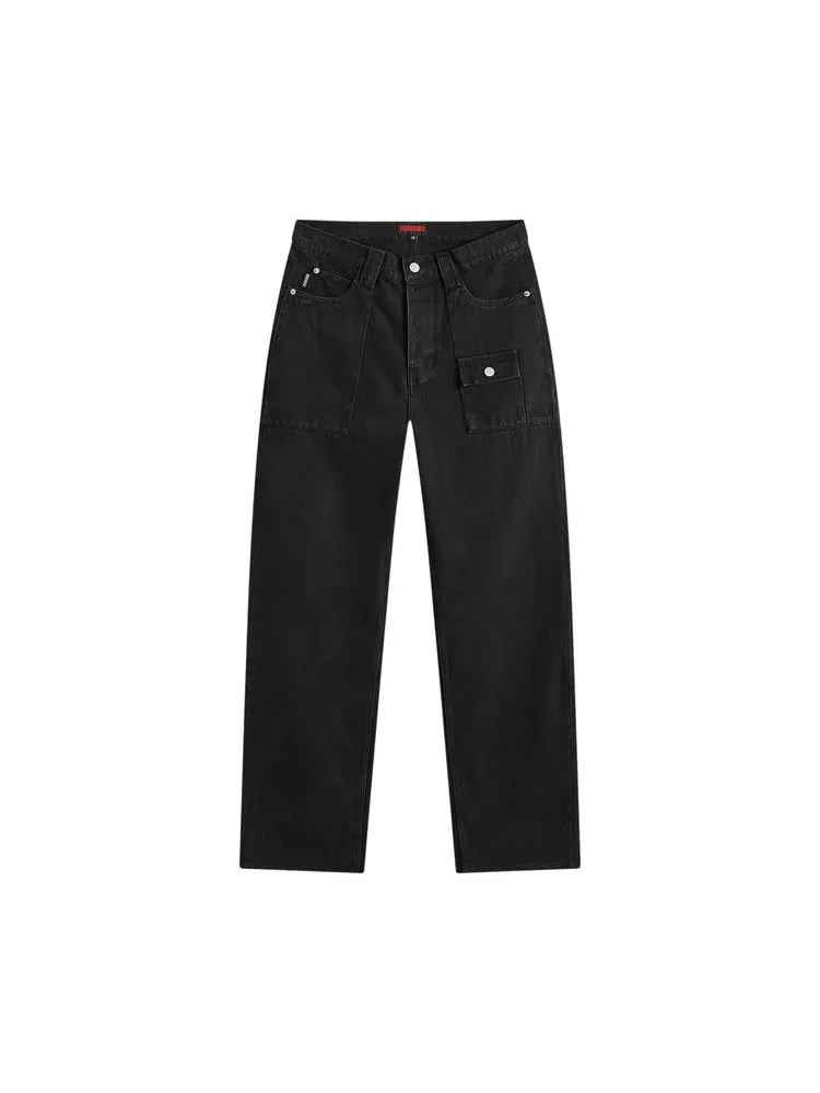 Джинсы Pleasures Grind Baggy Jeans — изображение 1 из 1, черный
