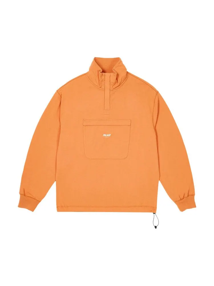 Толстовка Palace 1/4 Zip Washed Funnel — изображение 1 из 2, оранжевый
