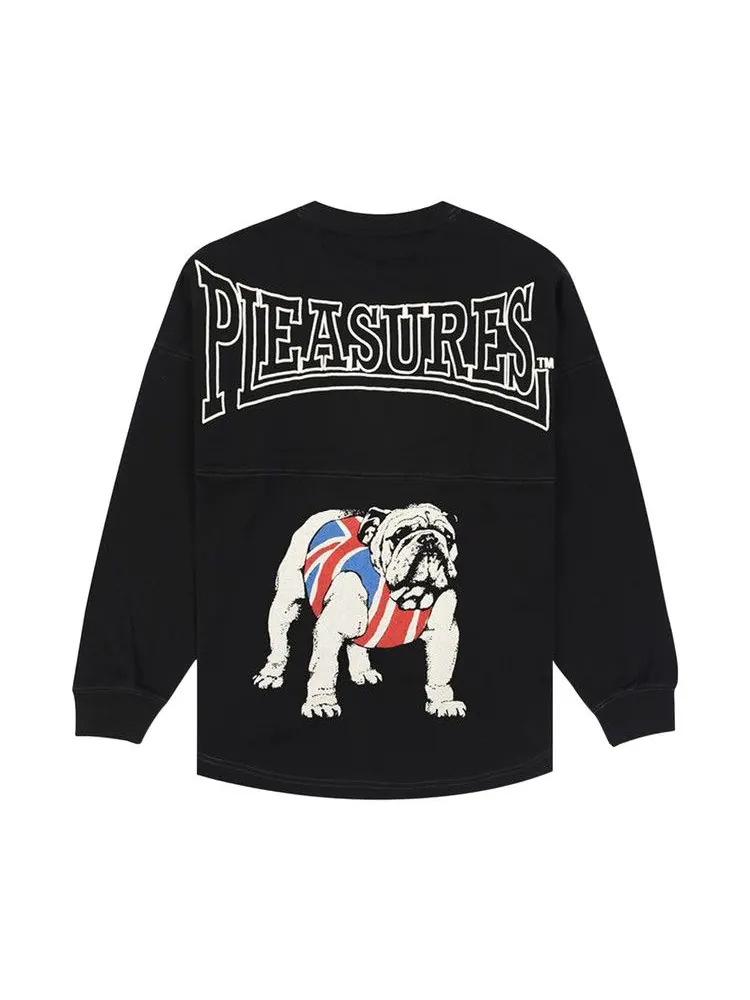 Лонгслив Pleasures Bulldog Heavyweight Long-Sleeve — изображение 2 из 2, черный