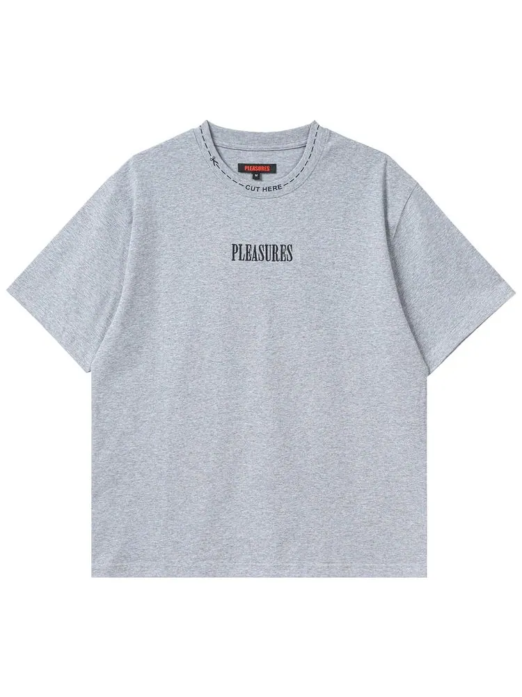 Рубашка Pleasures Cut Here Heavyweight Shirt цвета «серый меланж» — изображение 1 из 2