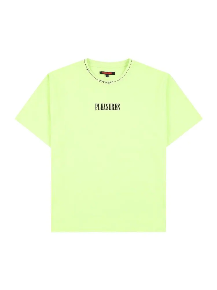 Рубашка Pleasures Cut Here Heavyweight Shirt — изображение 1 из 2, лаймовый