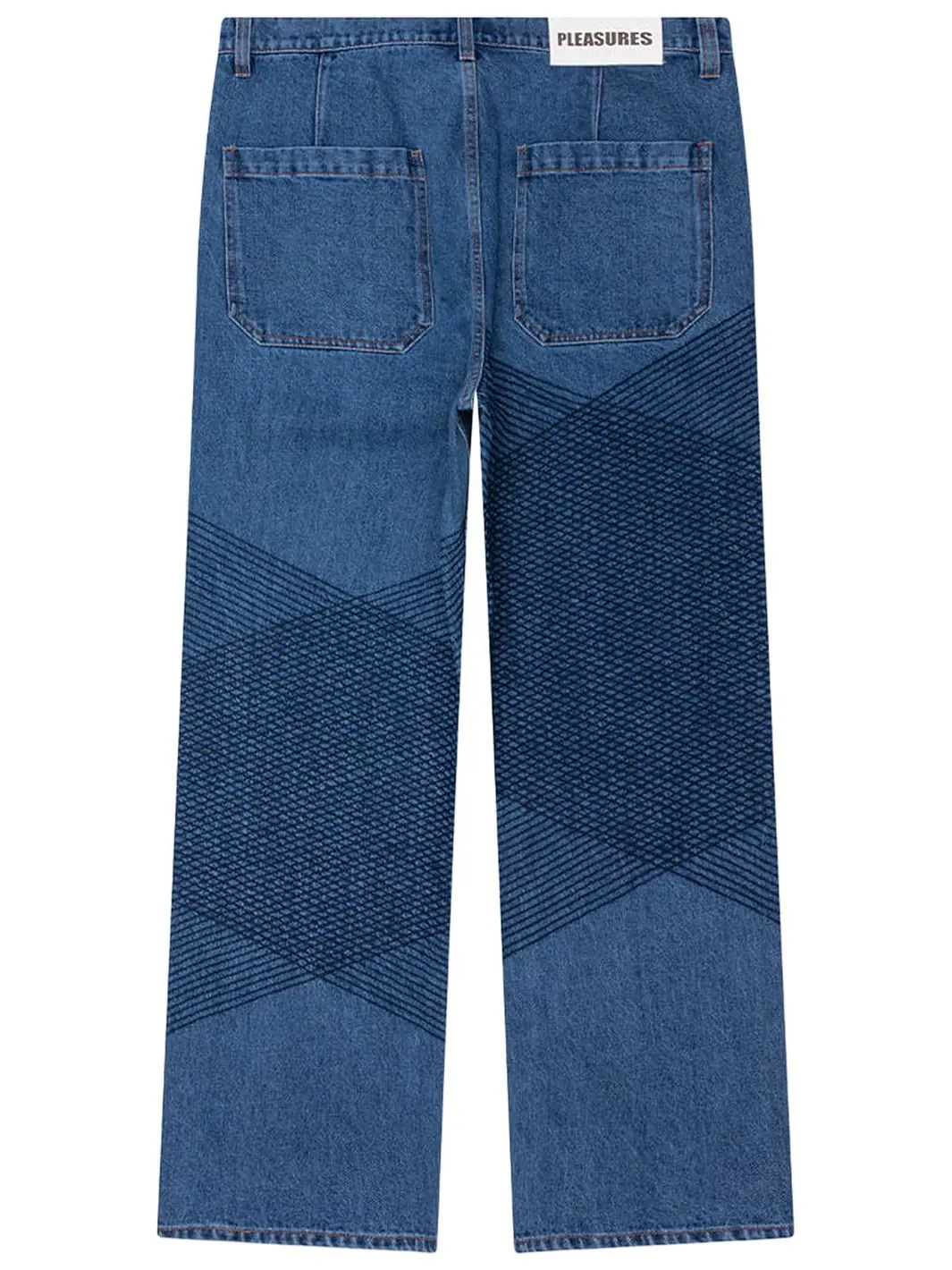 Джинсы Pleasures Grid Embroidered Baggy Jeans — изображение 2 из 2, синий