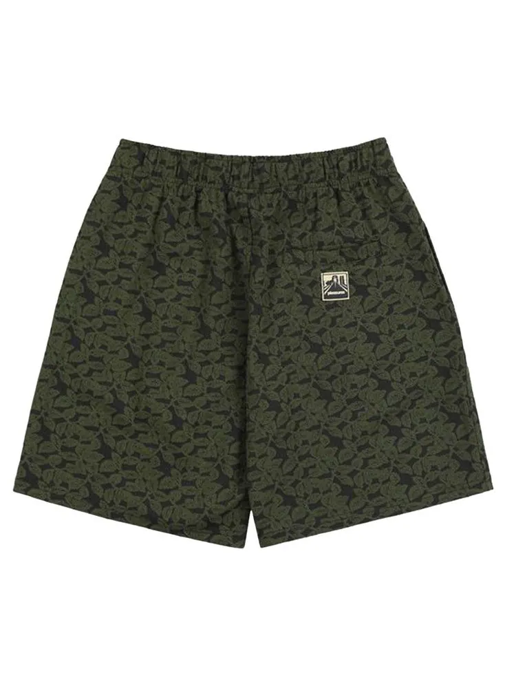 Шорты Pleasures Leaf Jacquard Shorts — изображение 2 из 2, темный оливковый
