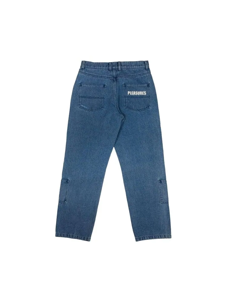 Брюки Pleasures Floral Ultra Double Knee Pants 'Indigo' — изображение 2 из 2, синий