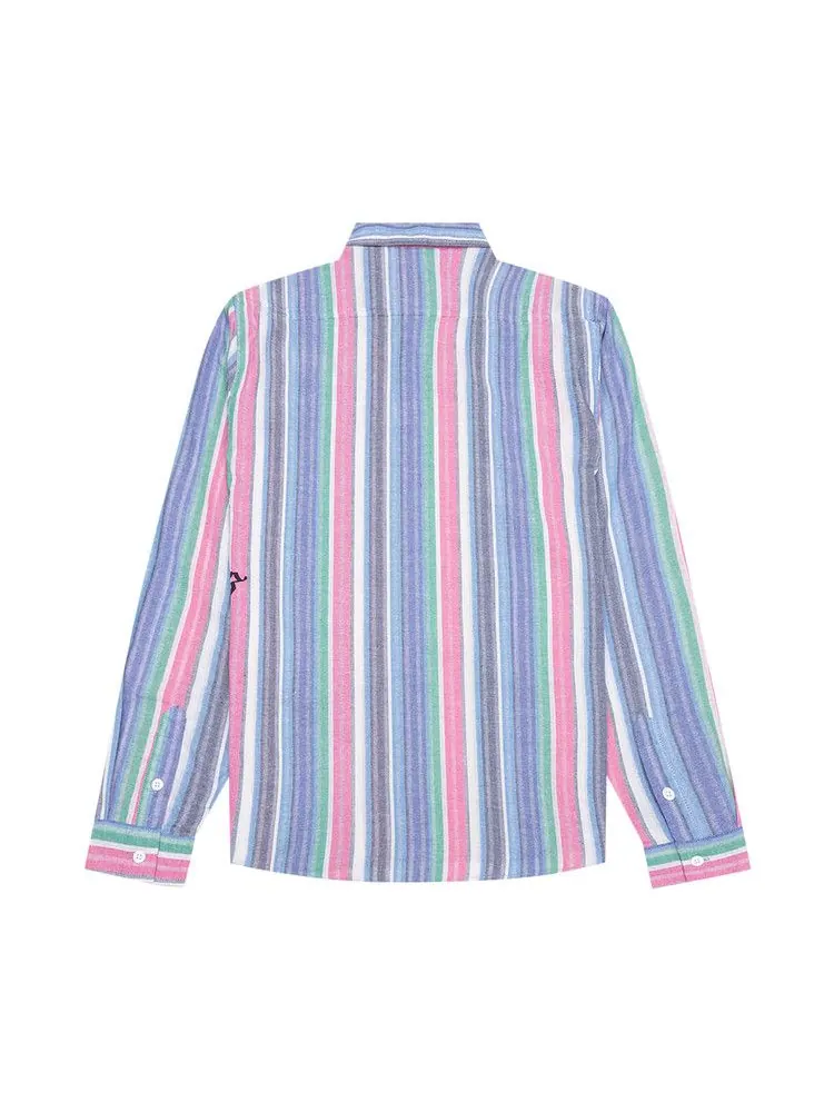 Рубашка Pleasures Chapel Long-Sleeve Button Up Shirt — изображение 2 из 2, синий