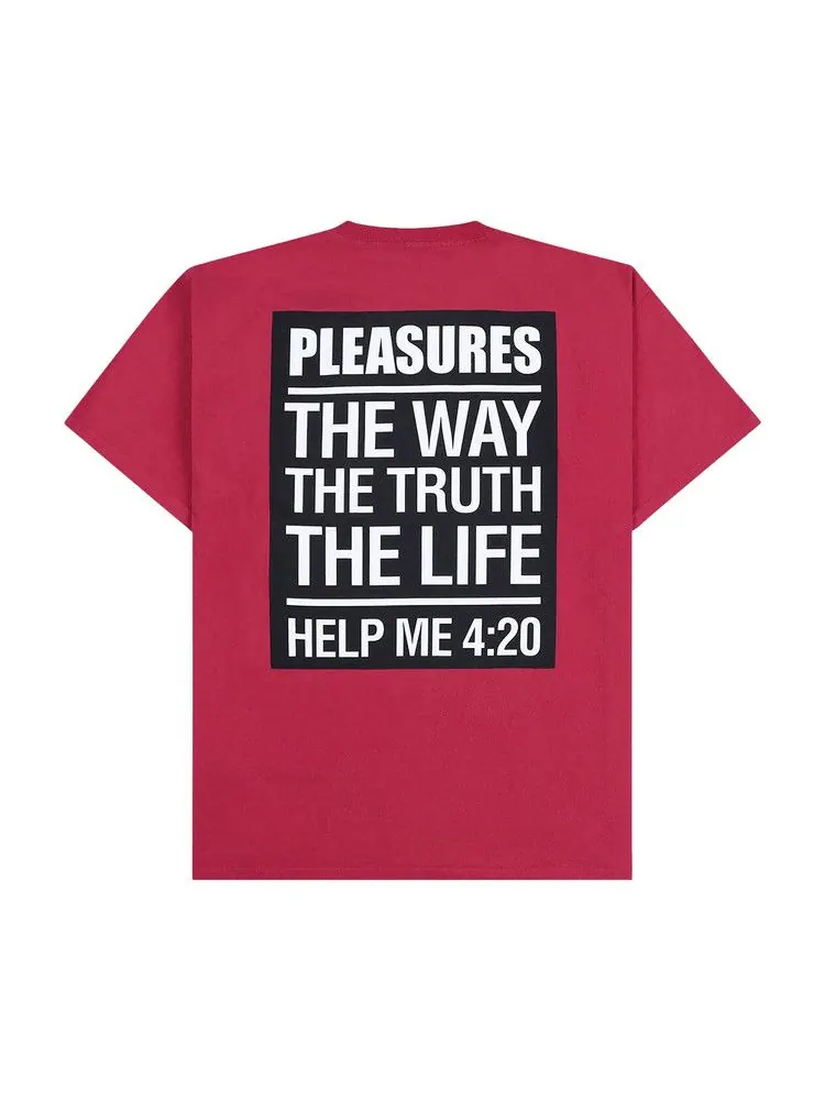 Футболка Pleasures Scripture T-Shirt — изображение 2 из 2, красный