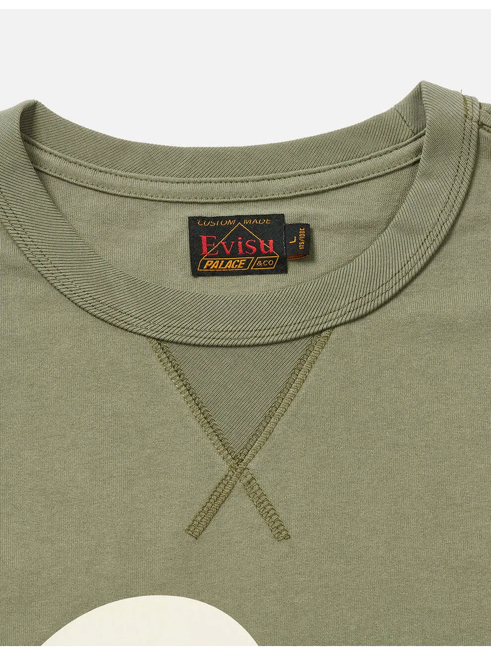 Футболка Palace x Evisu Logo — изображение 2 из 3, оливковый