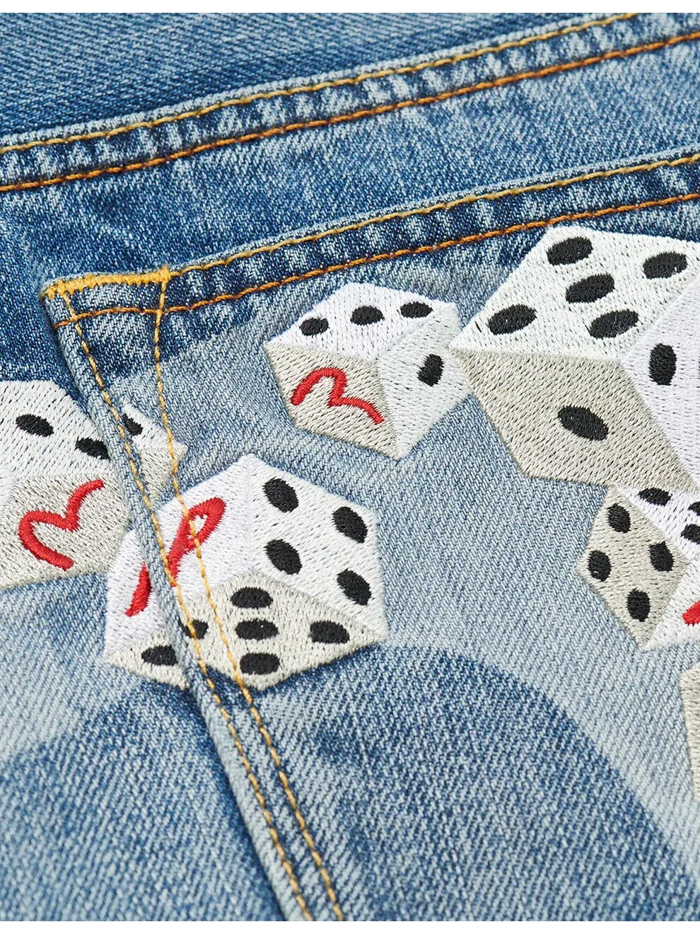 Джинсы Palace x Evisu Dice Denim — изображение 4 из 4, светлая стирка