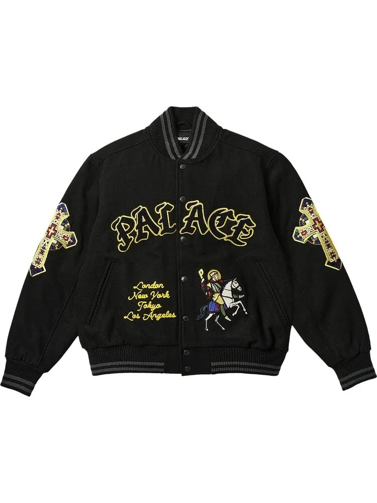 Куртка Palace Saints Varsity 'Black' — изображение 1 из 4, черный