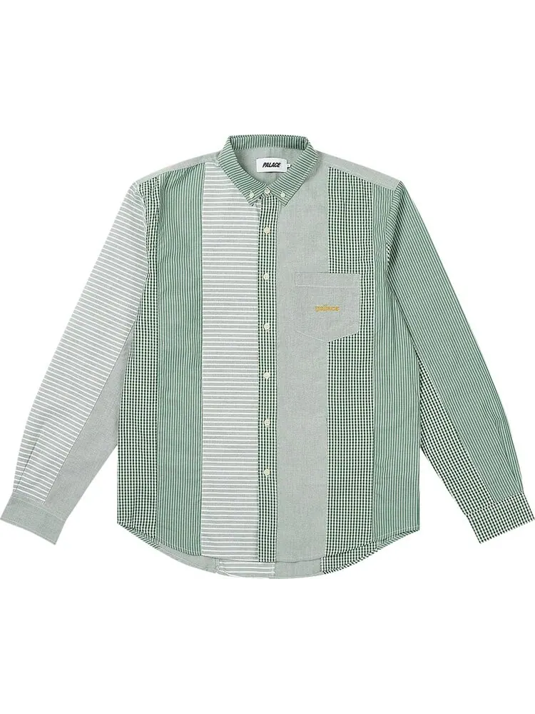 Рубашка Palace Patchwork Stripe 'Green' — изображение 1 из 2, зеленый