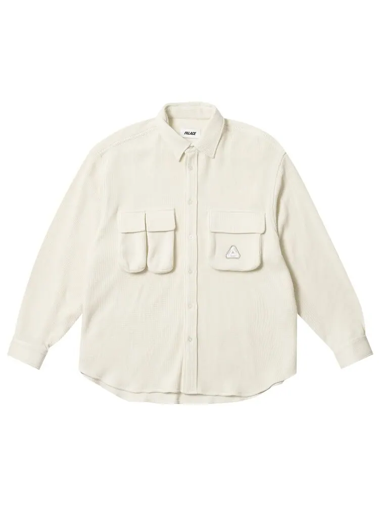 Рубашка Palace Waffle Shirt — изображение 1 из 2, бежевый