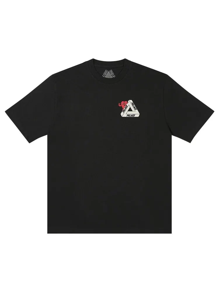 Футболка Palace Tri-Hearts 'Black' — изображение 1 из 2, черный