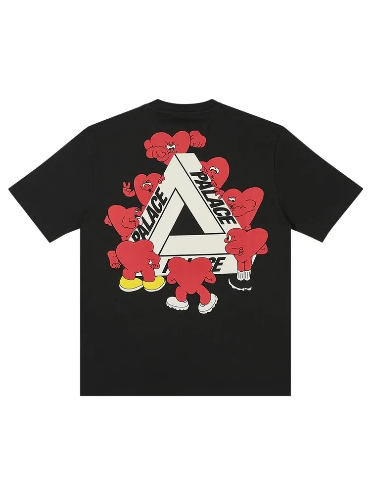 Футболка Palace Tri-Hearts 'Black' — изображение 2 из 2, черный