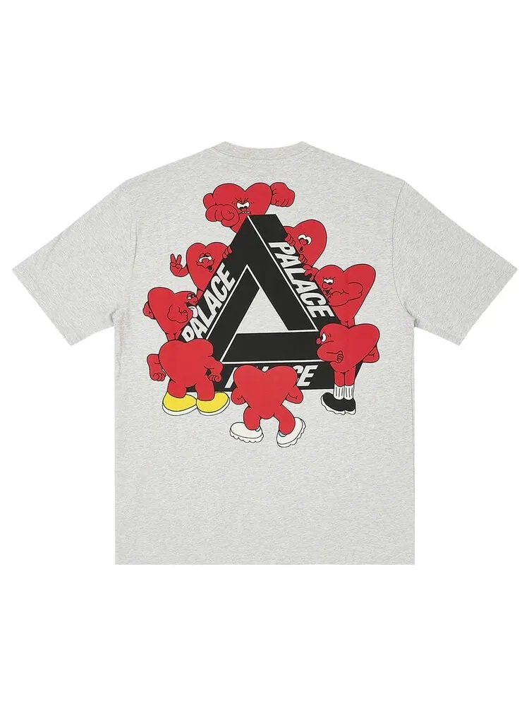 Футболка Palace Tri-Hearts 'Grey Marl' — изображение 2 из 2, серый