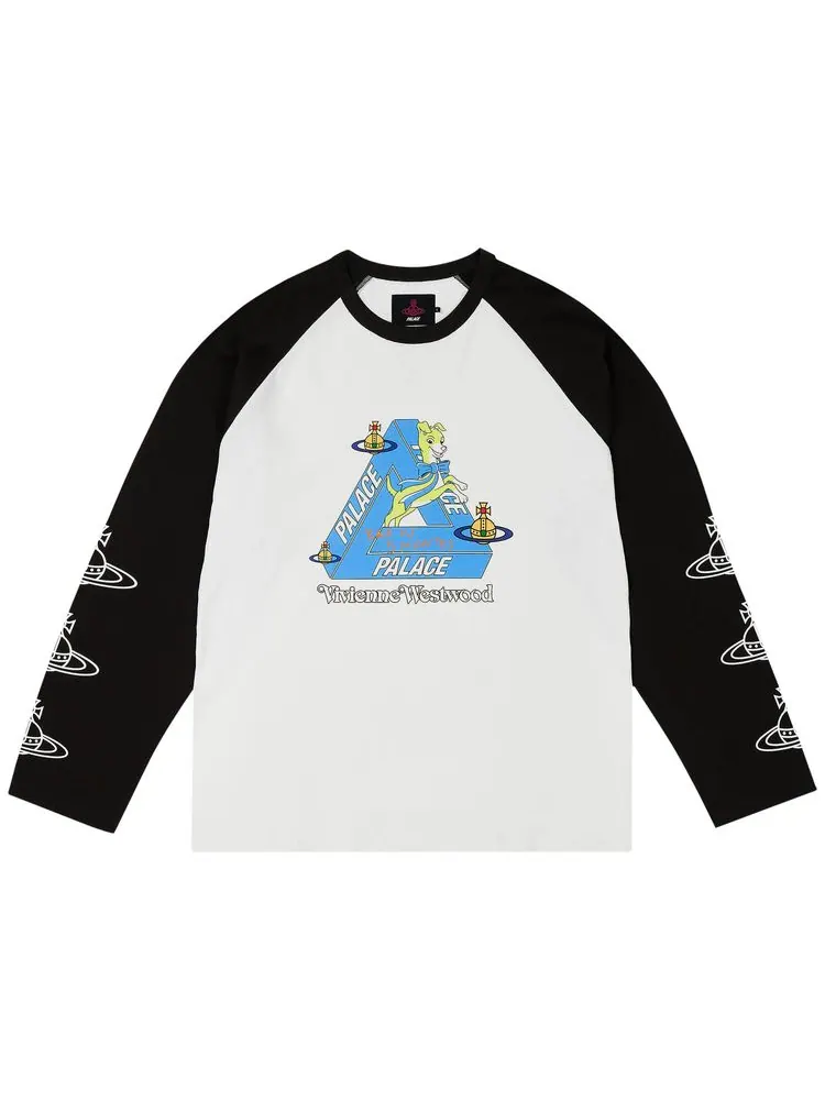 Лонгслив Palace x Vivienne Westwood Raglan Long-Sleeve 'White/Black' — изображение 1 из 2, белый/черный