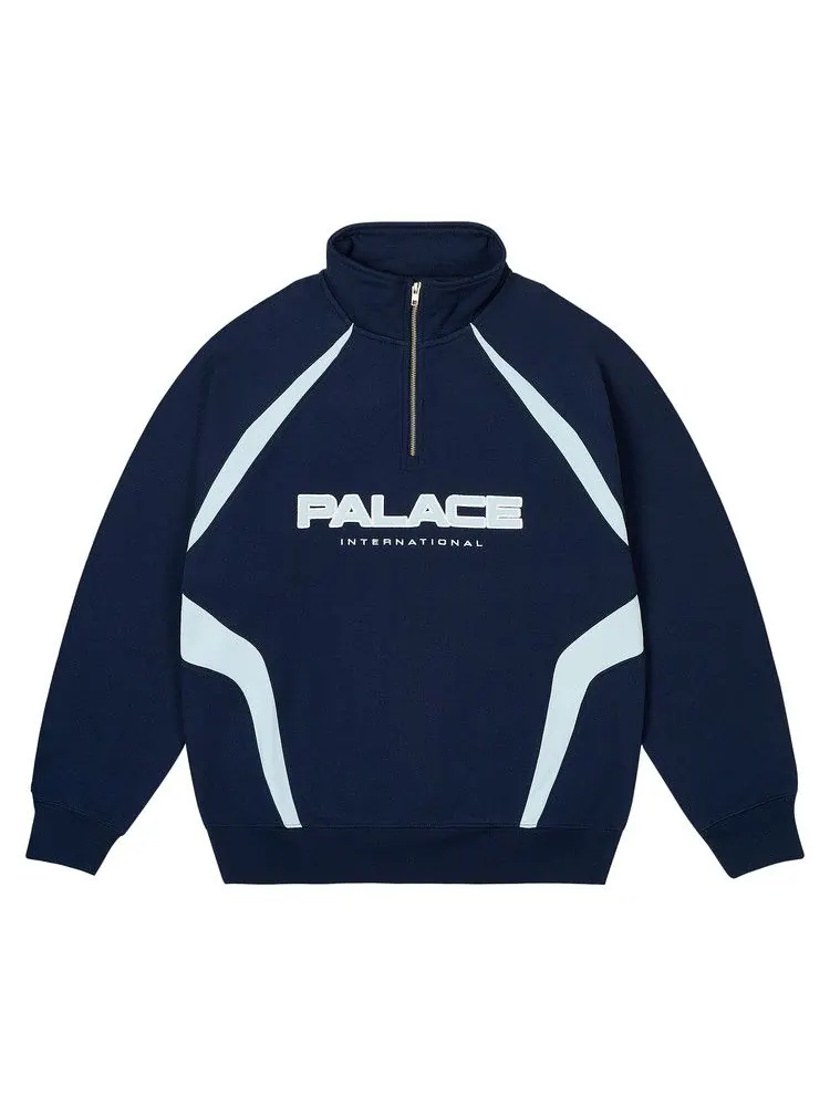 Толстовка Palace International 1/4 Zip — изображение 1 из 2, темно-синий