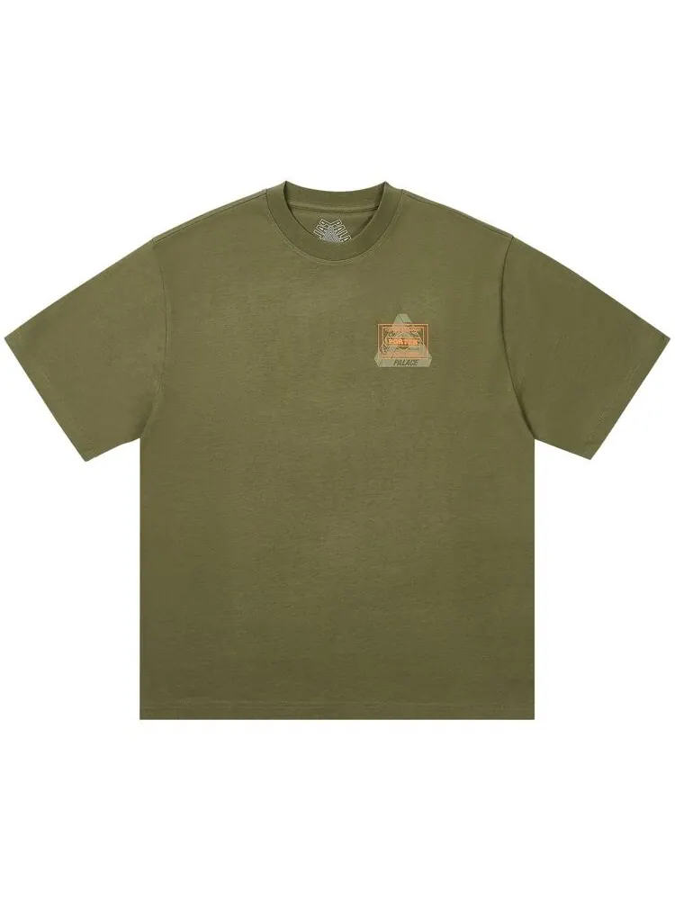 Футболка Palace x Porter-Yoshida & Co. Logo T-Shirt Olive — изображение 1 из 1, оливковый
