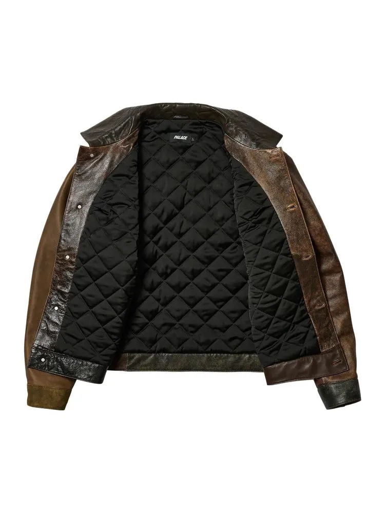 Куртка Palace Patchy Leather Jacket 'Multicolor' — изображение 2 из 3, мульти