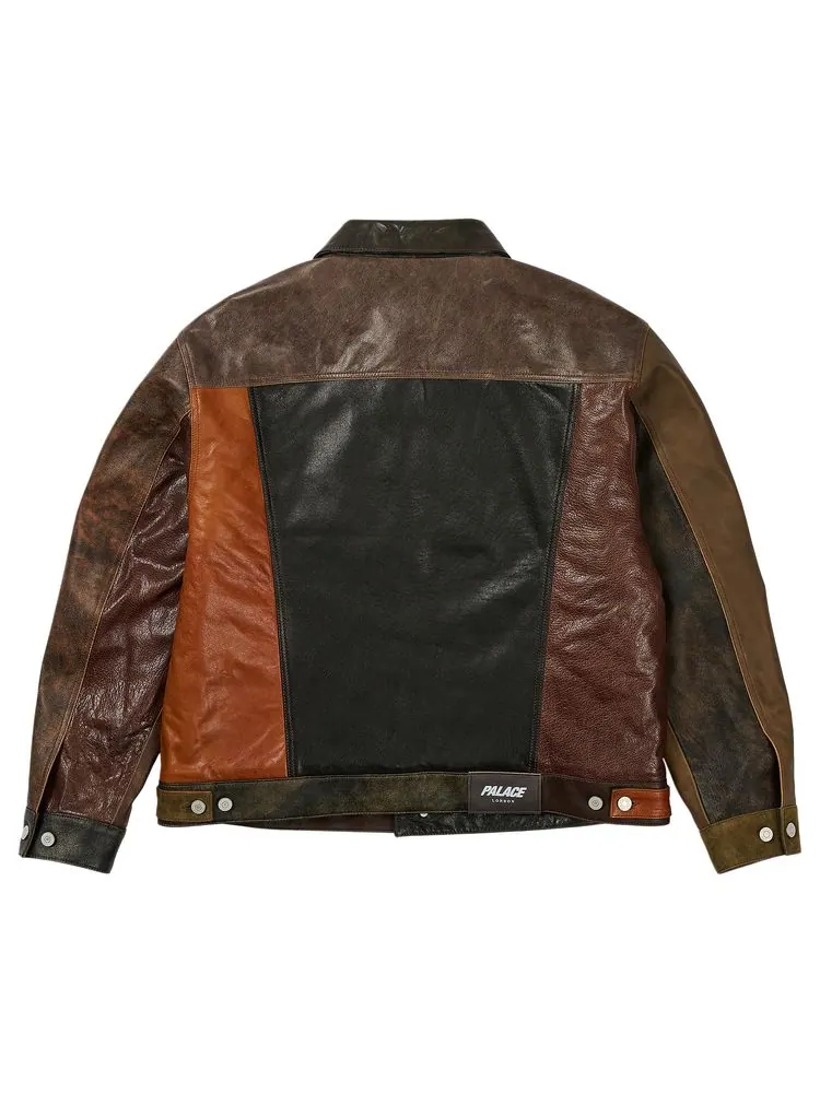 Куртка Palace Patchy Leather Jacket 'Multicolor' — изображение 3 из 3, мульти