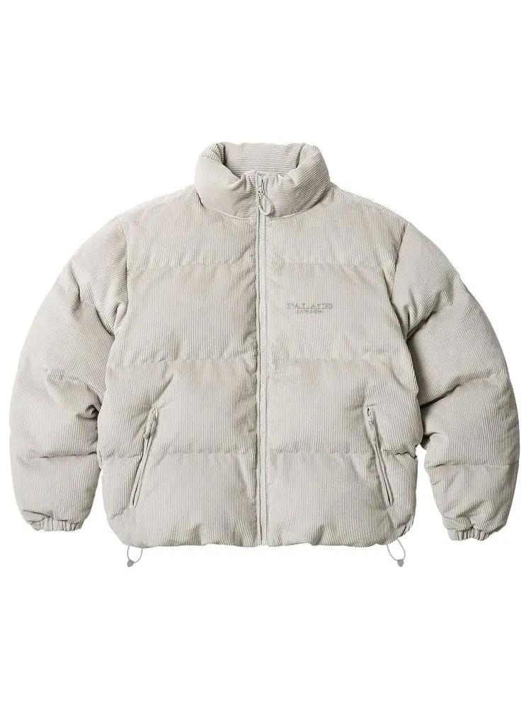Куртка Palace Corduroy Puffa Jacket 'Stone' — изображение 1 из 3, серый