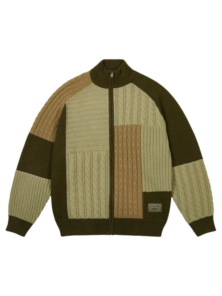 Толстовка Palace Patchwork Zip Knit — изображение 1 из 2, глубокий зеленый