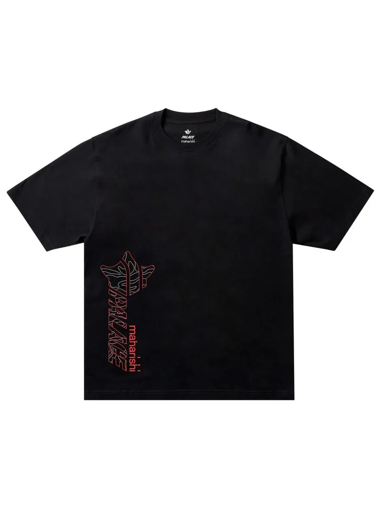 Футболка Palace x Maharishi Templea Star Kor Om T-Shirt 'Black' — изображение 1 из 2, черный