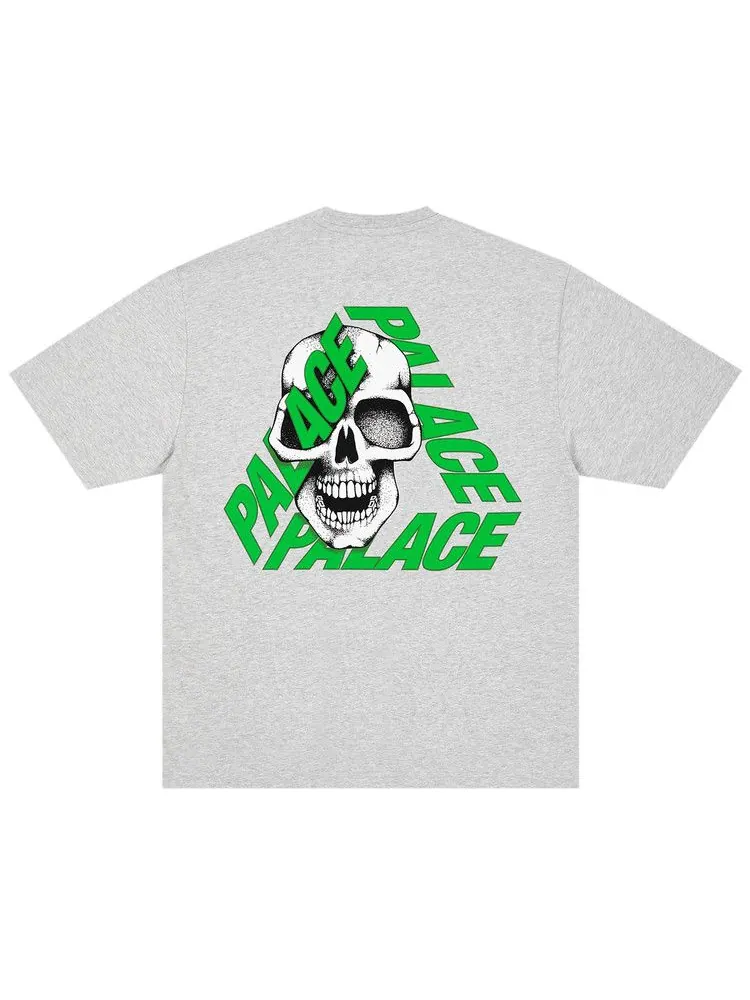 Футболка Palace P3 Skull T-Shirt — изображение 2 из 2, серый