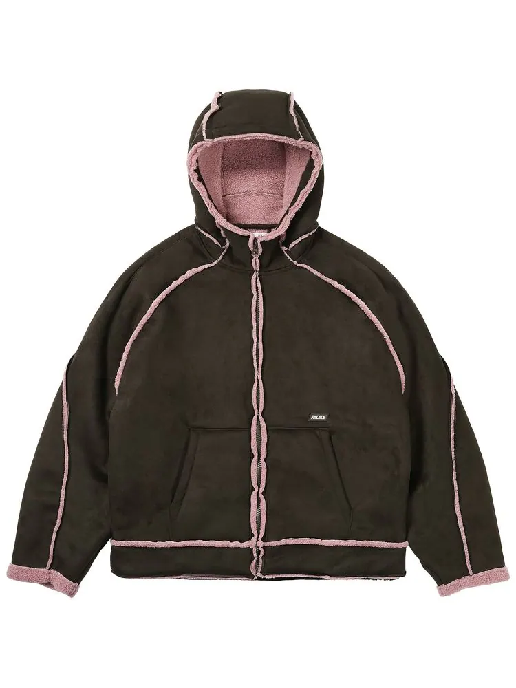 Куртка с капюшоном Palace Sherpa из искусственной замши, модель — изображение 1 из 3, бежевый