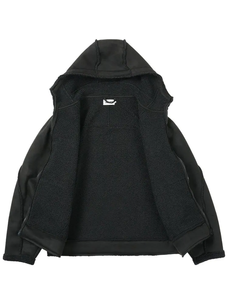 Куртка с капюшоном Palace Sherpa из искусственной замши — изображение 2 из 3, черный