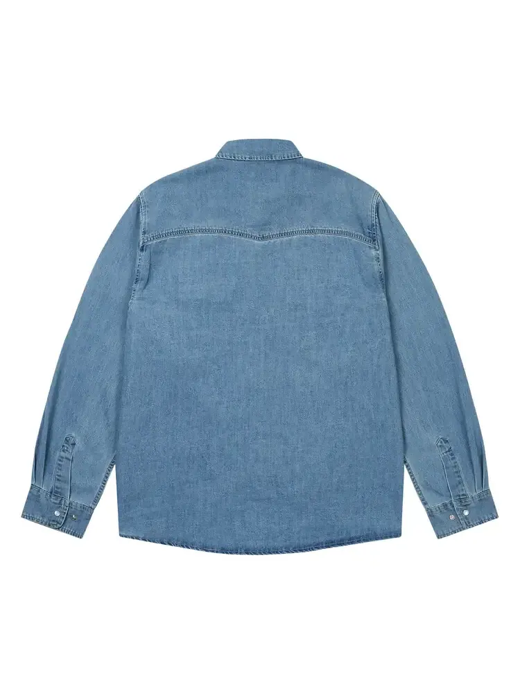 Рубашка Palace Denim Western Over Shirt 'Stone Wash' — изображение 2 из 2, серый